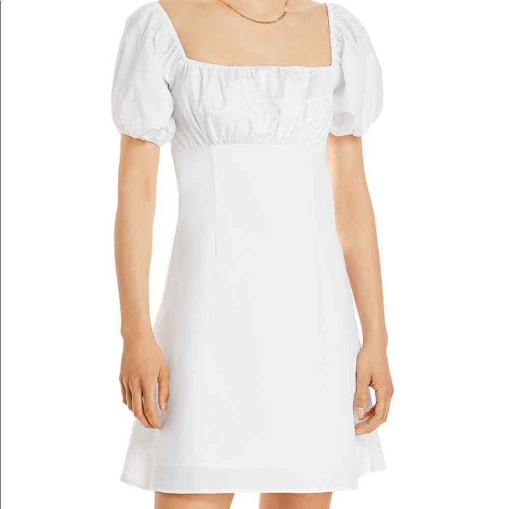 Aqua Puff Sleeve Mini Dress